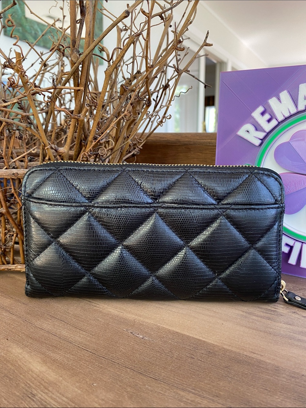 kate spade Black Quilted Leather Zip-Around Wallet - Picture 3 of 6